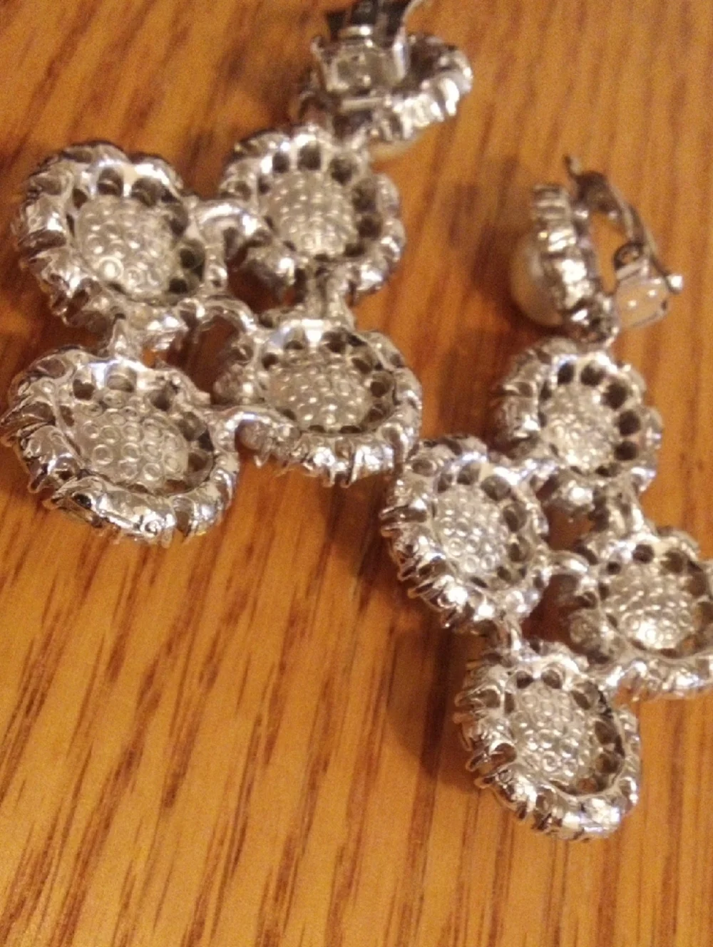 Pearl and Crystal Drop Clip On Earrings - White